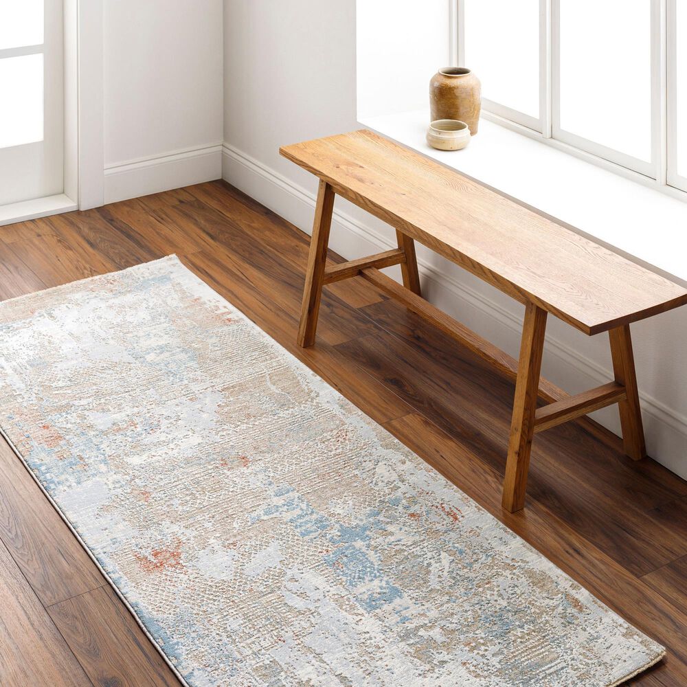 Surya Brunswick 2&#39;7&quot; x 7&#39;3&quot; Blue, Taupe, Cream, Seafoam, Olive and Tan Runner, , large