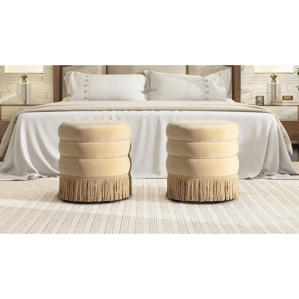 Jennifer Taylor Home Edward Pouf in Fawn Brown, , large