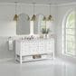 James Martin Vanities Breckenridge 60" Double Bathroom Vanity in Bright White with 3 cm Eternal Jasmine Pearl Quartz Top and Rectangular Sinks, , large