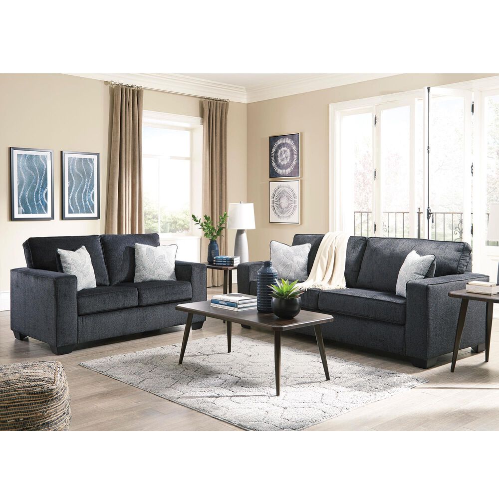 Ashley Altari Stationary Sofa and Loveseat Set in Slate, , large