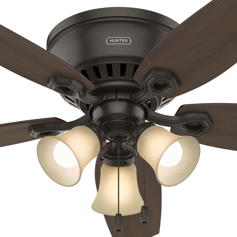 Hunter Builder Low Profile 52&quot; Ceiling Fan with Lights in New Bronze, , large