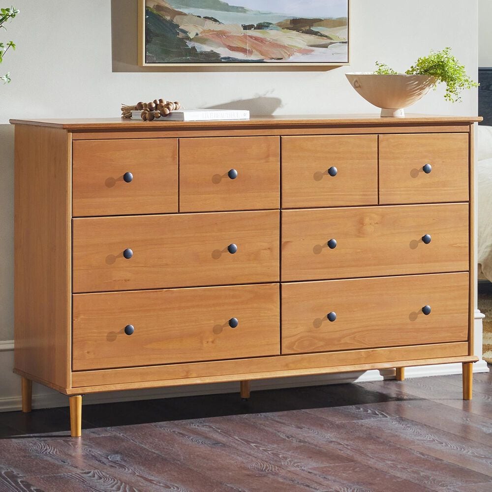 Walker Edison Spencer 6-Drawer Dresser in Caramel, , large