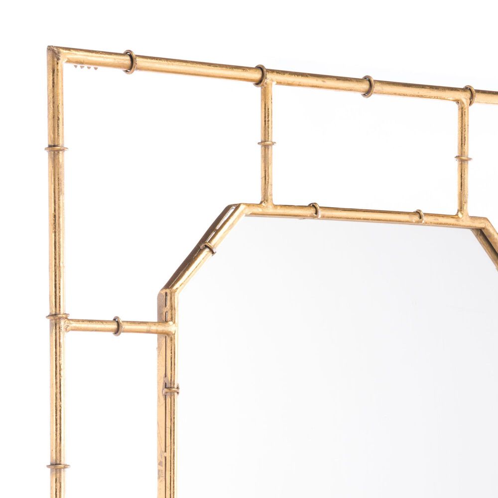 Zuo Modern Bamboo Mirror in Gold, , large