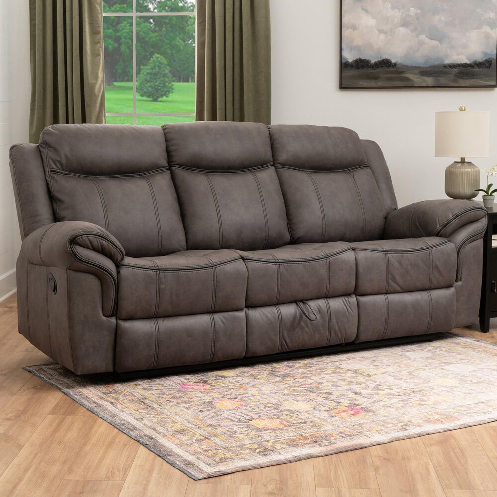 Linon Home Decor Galloway Manual Sofa in Stone Gray, , large