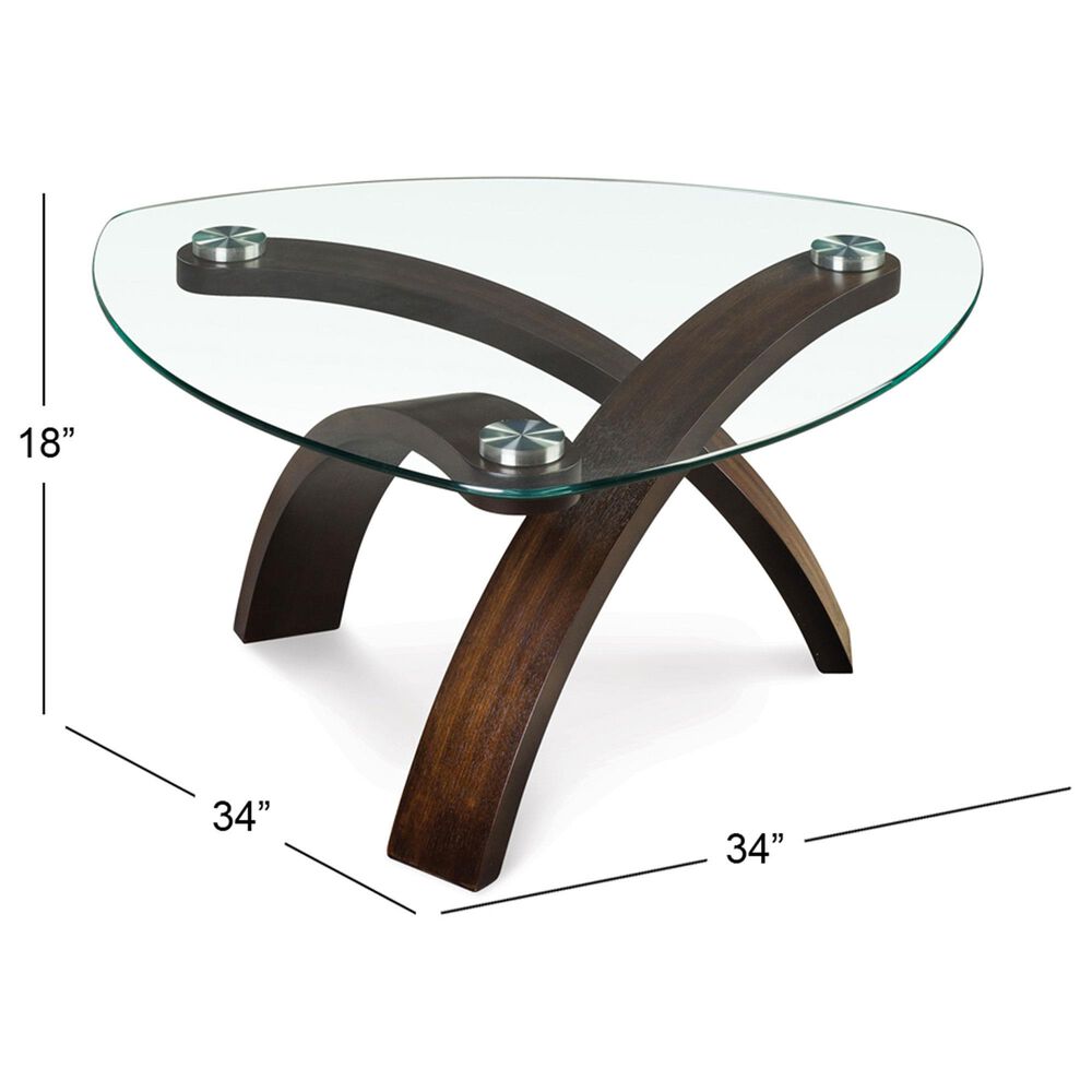 Nicolette Home Allure Pie Shaped Coffee Table in Dark Mahogany, , large