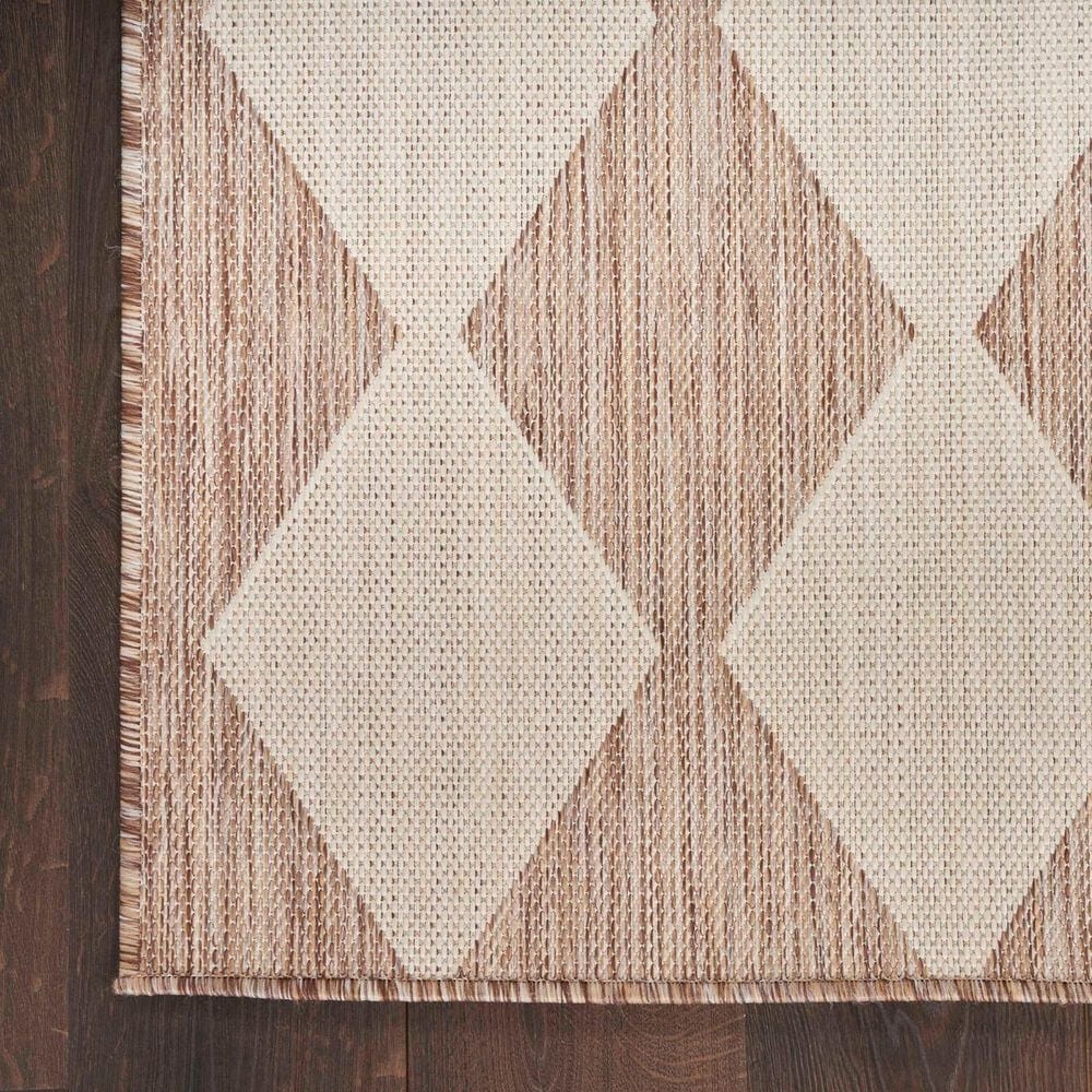 Nourison Positano Geometric Beige 5&#39; x 7&#39; Indoor/Outdoor Area Rug, , large