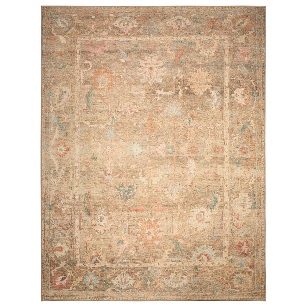 Nourison Vintage Washables Taupe and Multicolor 4" x 6" Area Rug, , large