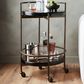 Four Hands Mira Bar Cart-Smoked Brown Cast Glass, , large