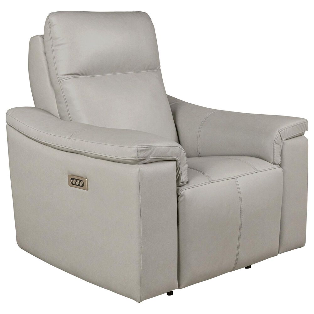 Elran Furniture Kayce Leather Power Recliner in Verona Gray, , large