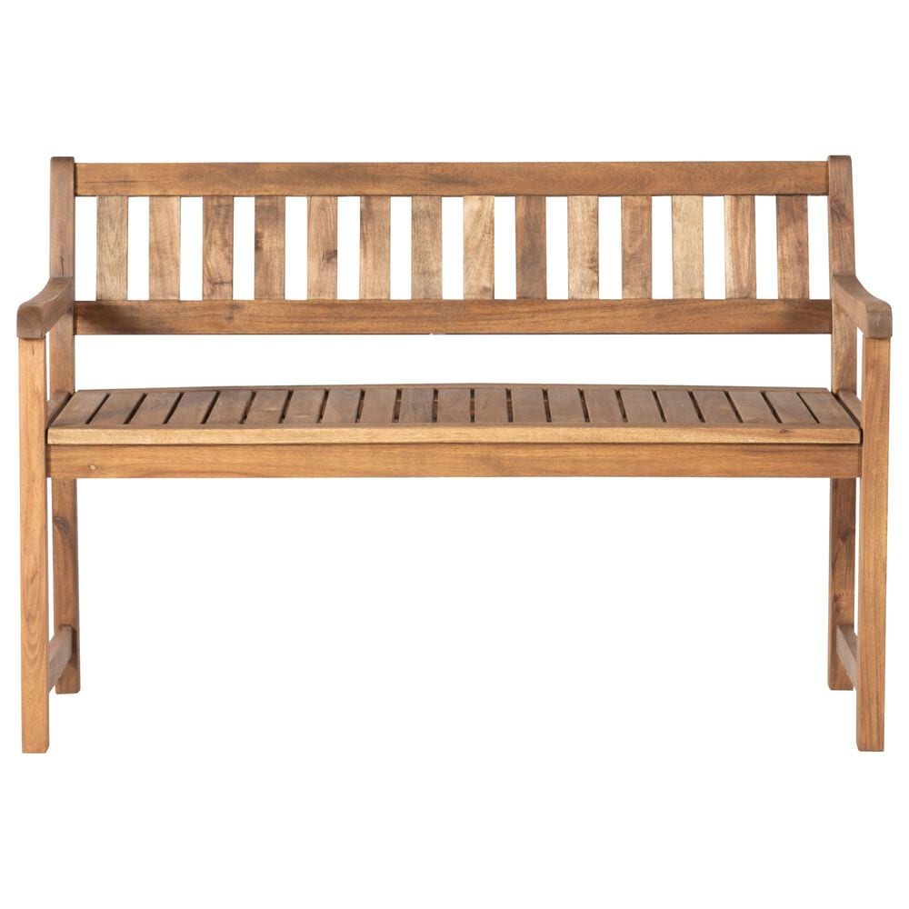 Linon Home Decor Catalan Bench in Warm Acorn, , large