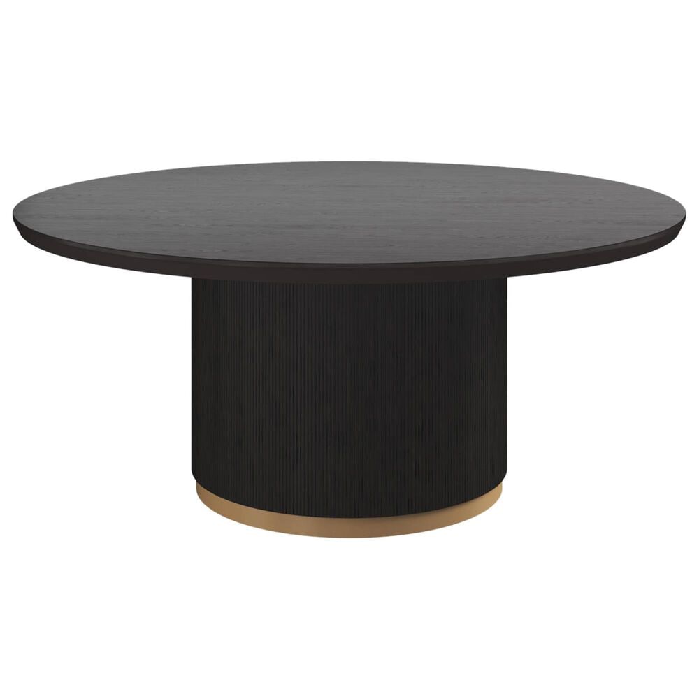 Club Collection By Sunpan Kalla 68" Round Dining Table in Charcoal and Brushed Gold - Table Only, , large