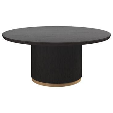 Club Collection By Sunpan Kalla 68" Round Dining Table in Charcoal and Brushed Gold - Table Only, , large