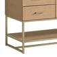 37B Mauri 60" Single Bathroom Vanity with Metal Base in Warm Oak and White Composite Stone Top, , large