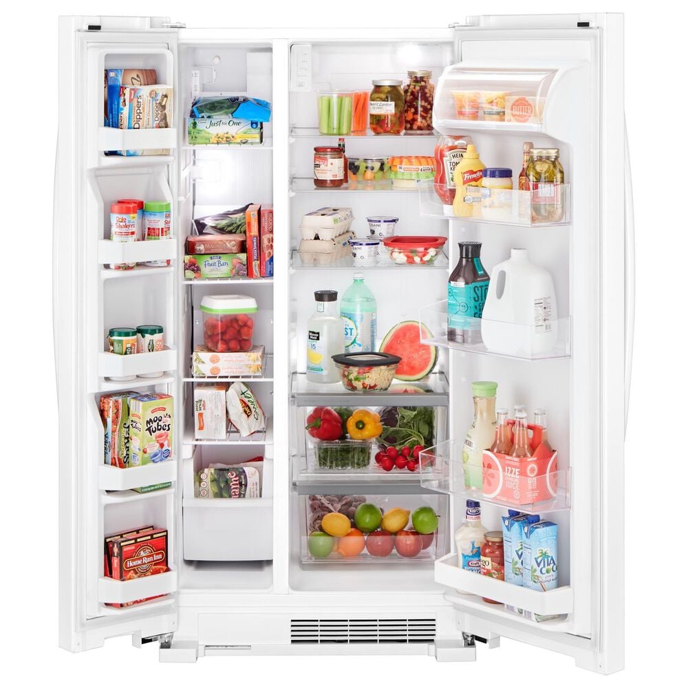 Whirlpool 22 Cu. Ft. Side-by-Side Refrigerator with Hidden Hinges in White, , large