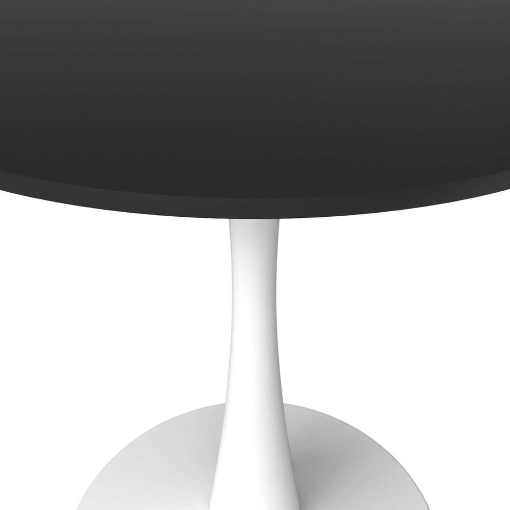 Leisuremod Bristol 24&quot; Round Dining Table with MDF Top in White and Black - Table Only, , large
