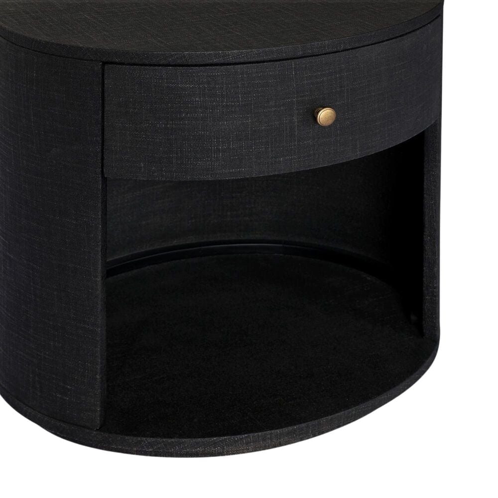 Four Hands Amelia Oval 1 Drawer Nightstand in Black, , large