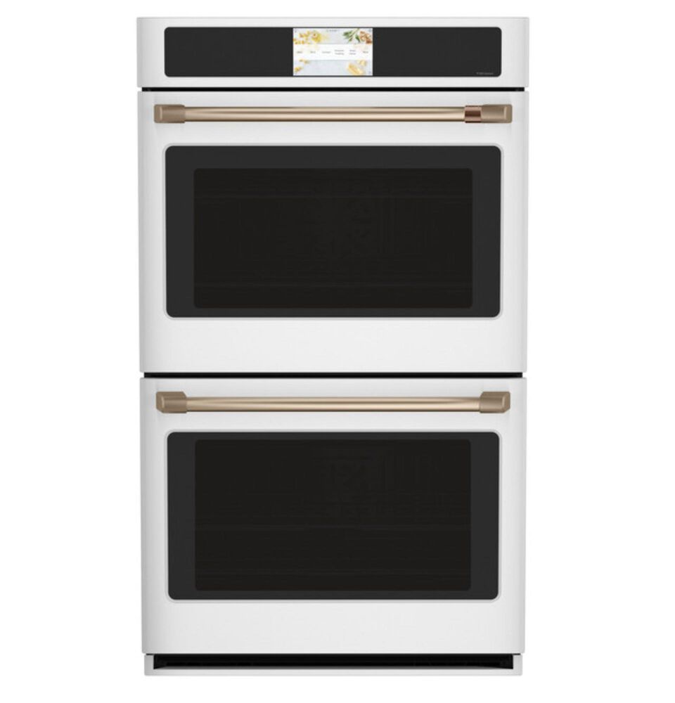 Cafe 30&quot; Smart Double Electric Wall Oven with Convection in Matte White and Brushed Black, , large