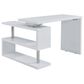 Southern Enterprises Yatesling Corner Desk in White/Chrome, , large