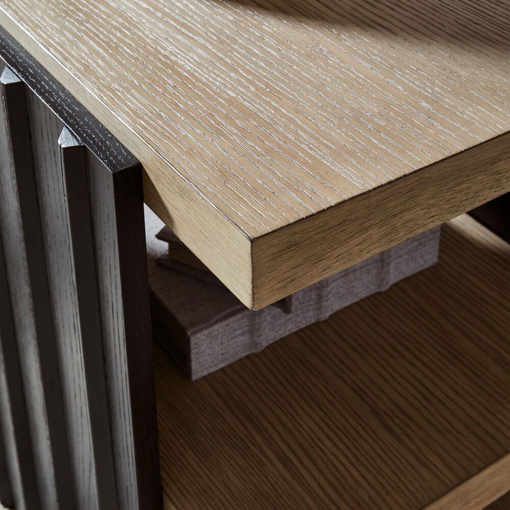 Ashley Rylandyn Rectangular End Table in Matte Black and Light Brown, , large