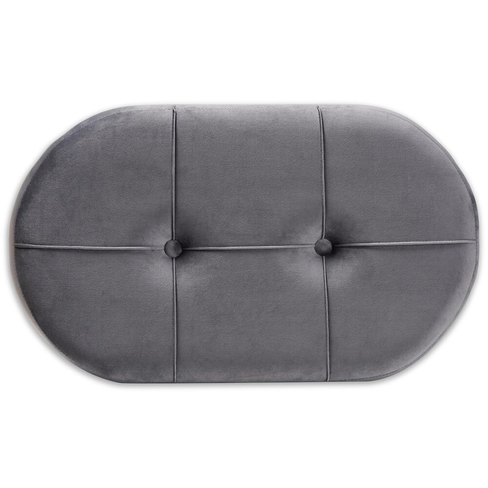 Baxton Studio Simone Ottoman in Grey/Natural, , large