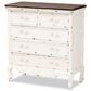 Baxton Studio Levron 5-Drawer Storage Cabinet in Walnut Brown and Antique White, , large