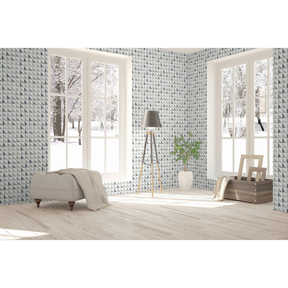 Dal-Tile Gamma Azure Blend 12&#39;&#39; X 12&#39;&#39; TRIANGLE Natural Stone Mosaic Sheet, , large