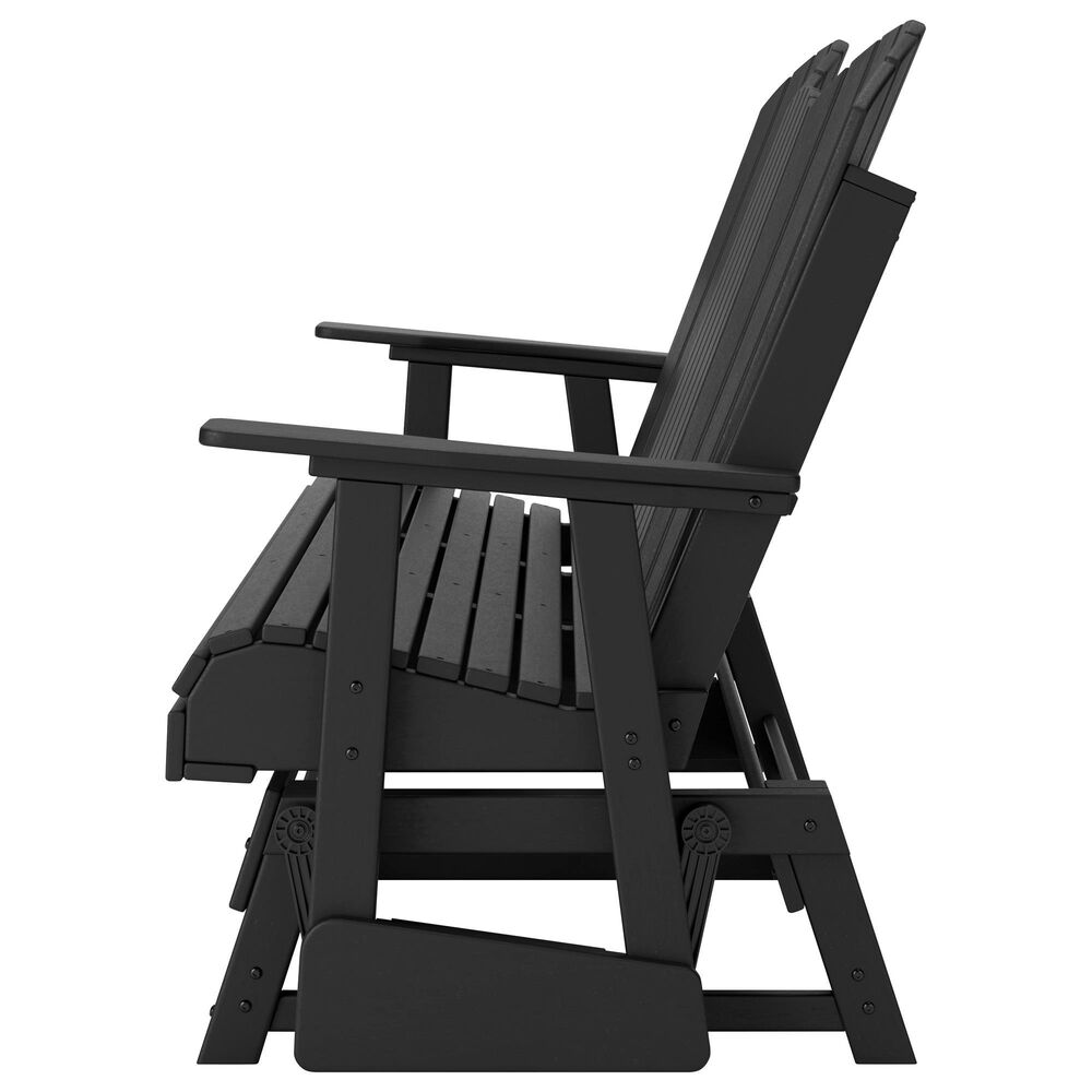 Ashley Hyland Wave Patio Glider Loveseat in Black, , large