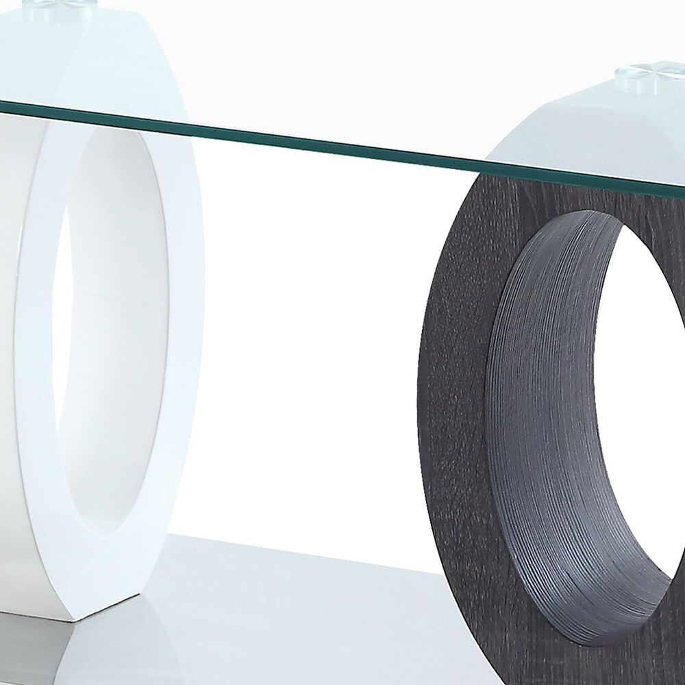 Modern Market Coffee Table in Grey, White and Silver, , large