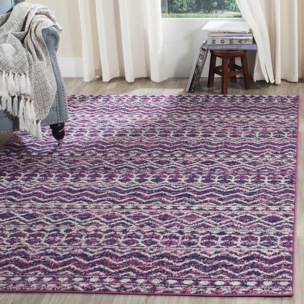 Safavieh Madison MAD606M 5&#39;1&quot; x 7&#39;6&quot; Fuchsia and Navy Area Rug, , large