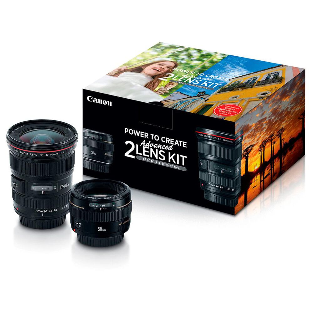 Canon Advanced Two Lens Kit with 50mm f/1.4 and 17-40mm f/4L Lenses, , large