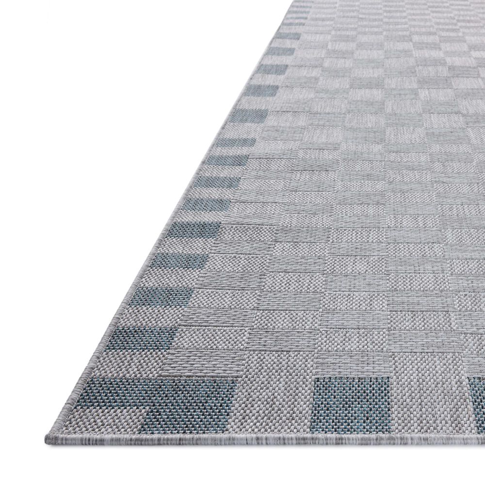 Amber Lewis x Loloi Topanga 2&#39;3&quot; x 3&#39;9&quot; Silver and Blue Indoor/Outdoor Area Rug, , large