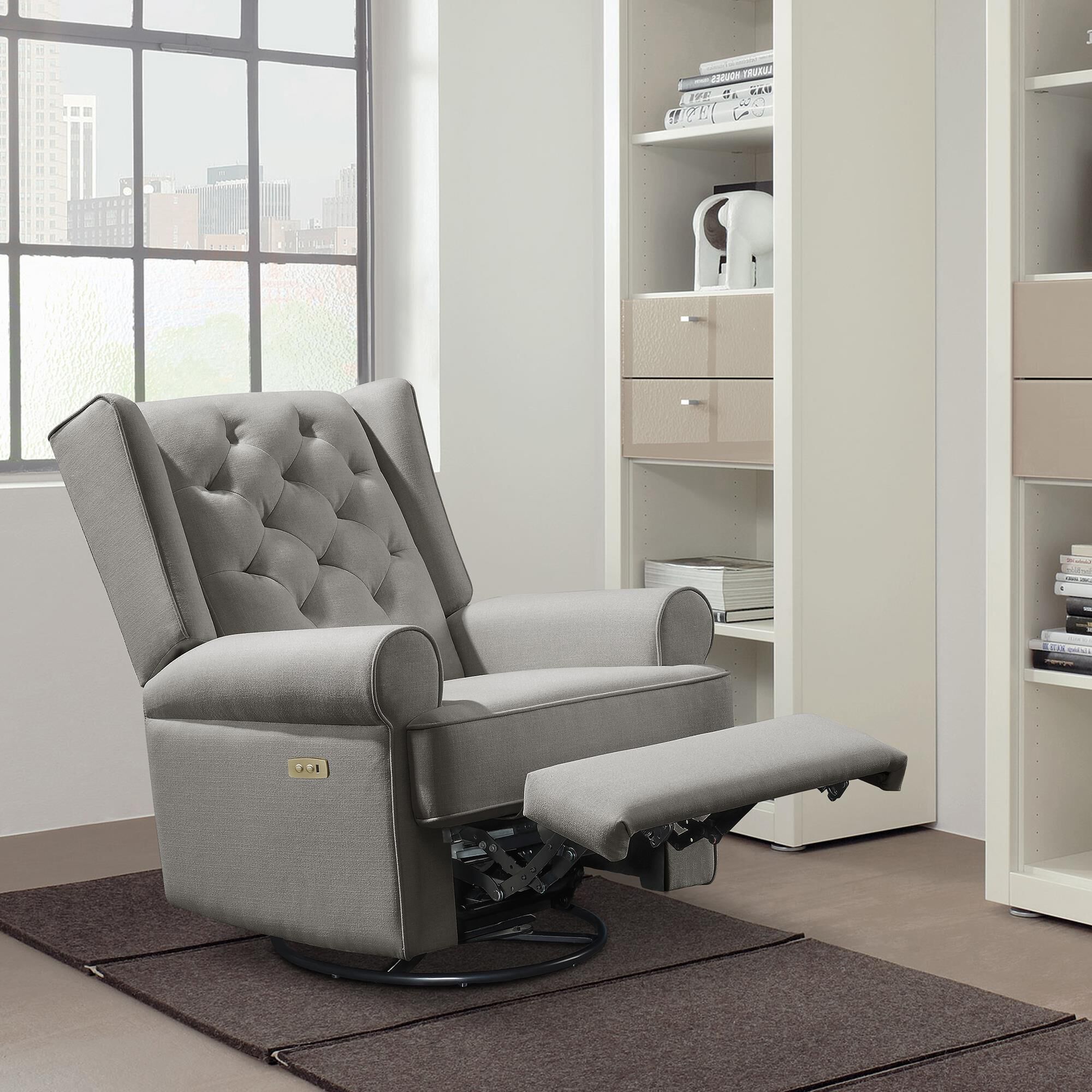 Eastern Shore Amelia Power Recliner Swivel Glider with USB Port in