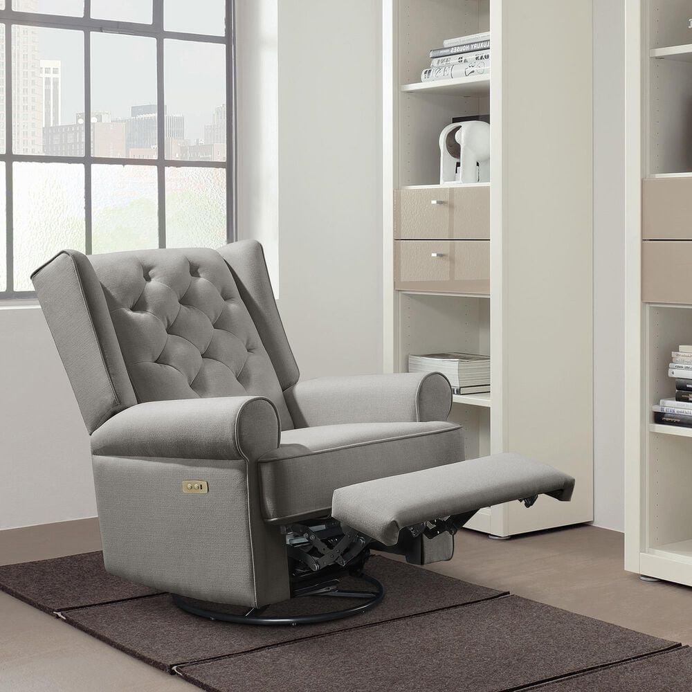 Eastern Shore Amelia Power Recliner Swivel Glider with USB Port in Charcoal Gray , , large