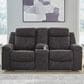 Ashley Brysonview Manual Double Reclining Loveseat with Console in Charcoal, , large