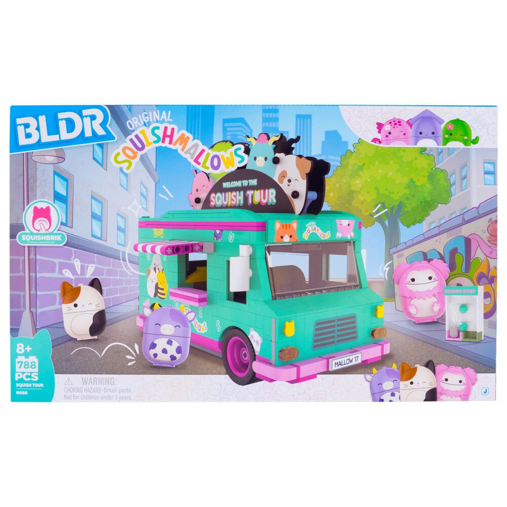 Squishmallow Squish Tour Van Building Set with Cam, Bubba and Brina, , large