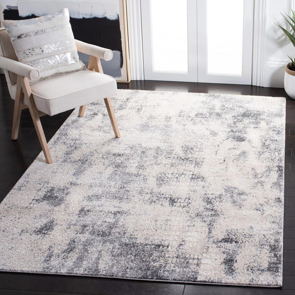 Safavieh Aston ASN704 5&#39;3&quot; x 7&#39;7&quot; Ivory and Grey Area Rug, , large