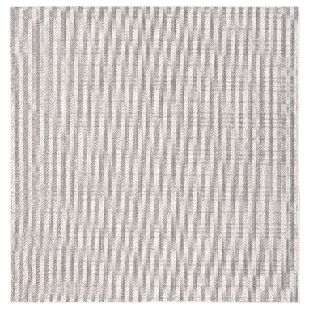 Safavieh Bermuda BMU802A 5" Square Ivory and Light Grey Indoor/Outdoor Area Performance Rug, , large