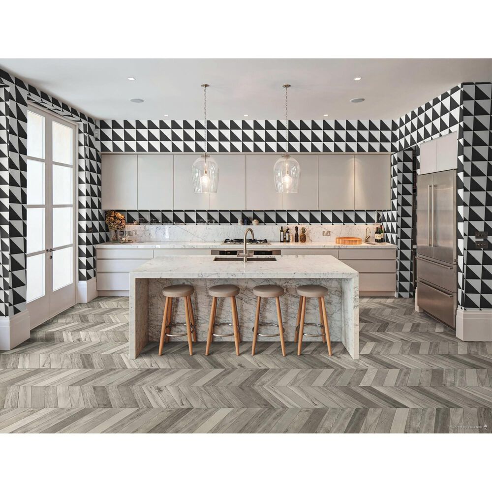 Marazzi Scenario Nero Triangle 8&quot; x 8&quot; Porcelain Tile, , large