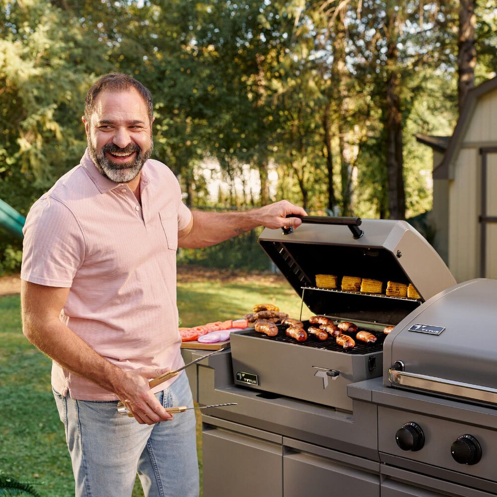 Tytus Anaheim and Emberwood 3-Piece Modular Duo with Charcoal Grill in Gunmetal Gray, , large