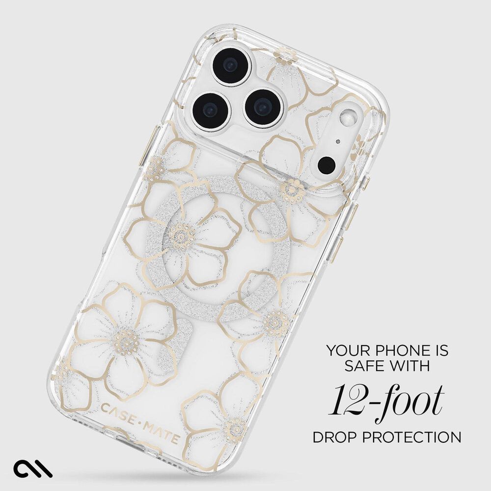 Case-Mate Floral Gems MagSafe Case for iPhone 17 Pro Max in Gold, , large
