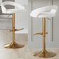 LumiSource Grotto Adjustable Bar Stool with White Velvet Upholstery in Gold (Set of 2), , large