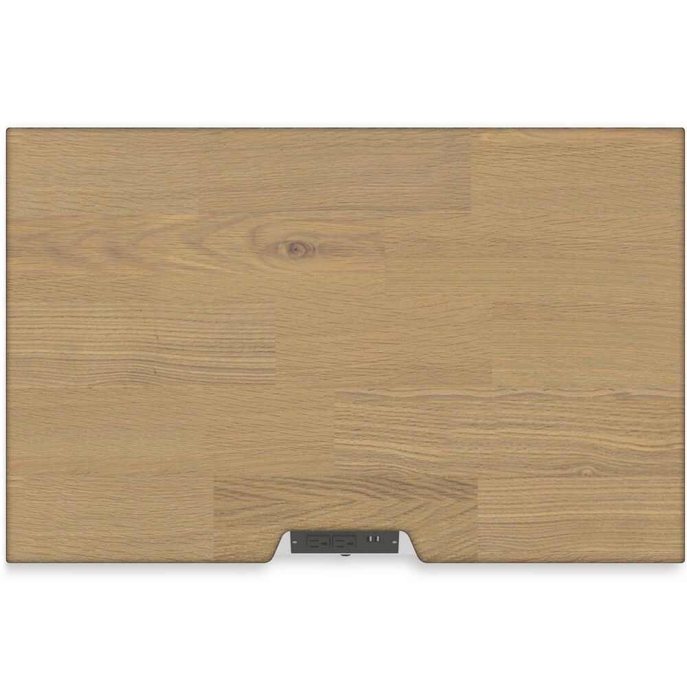 Ashley Ashbryn Nightstand in White and Natural with USB Ports, , large