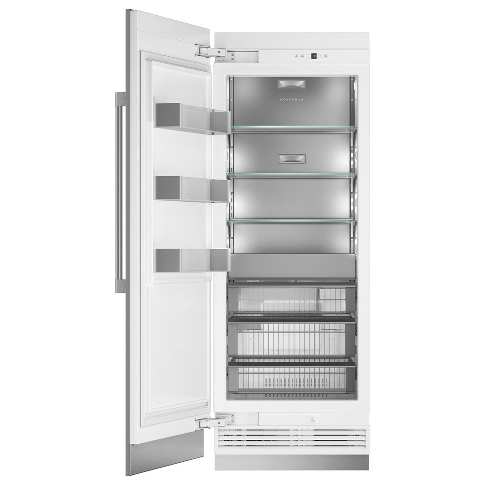 Monogram 30&quot; Fully Integrated Column Door Panel with Right Hinge in Stainless Steel, , large