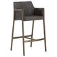 37B Bernadette Counter Stool with Kendall Grey Faux Leather Cushion and Antique Brass Finish, , large