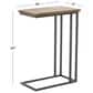 Maple and Jade C-Shaped Accent End Table in Distressed Brown and Black, , large