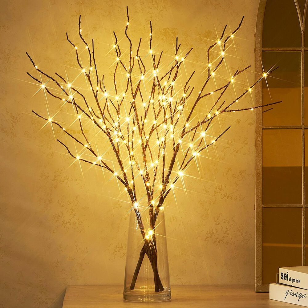 HOMLUX 32" Willow Branch with 150 LED Lights in Brown, , large