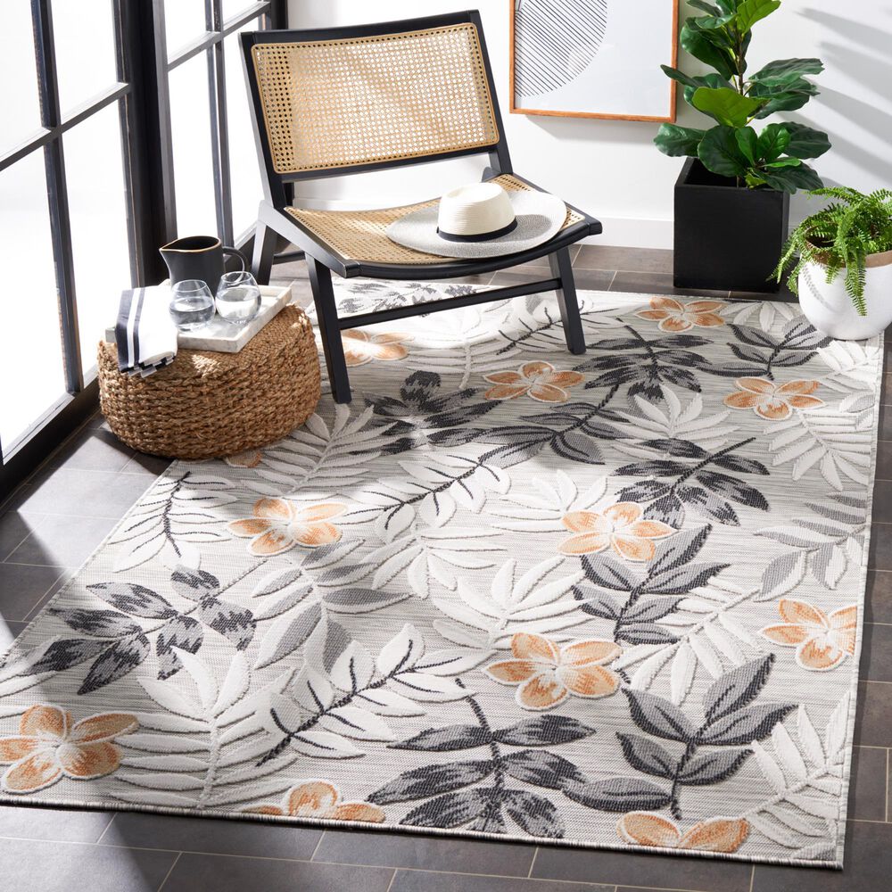 Safavieh Cabana CBN405A 9&#39; x 12&#39; Grey and Ivory Indoor/Outdoor Area Performance Rug, , large