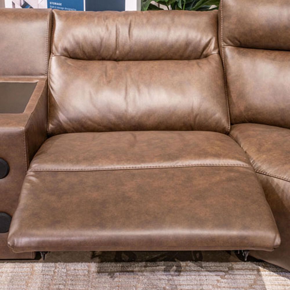 Ashley ModZ 6-Piece Power Symmetrical Sectional in Chocolate, , large