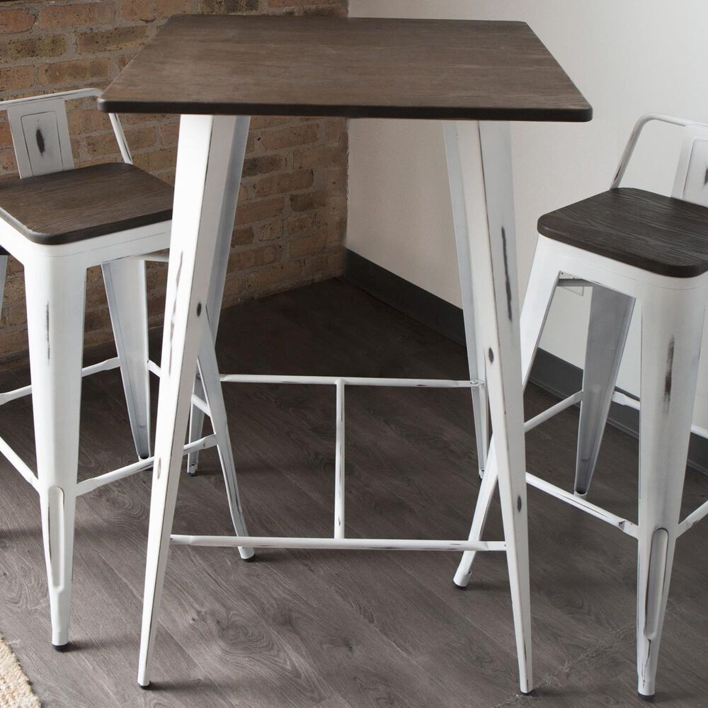 Lumisource Oregon Pub Table in Espresso and Vintage White, , large