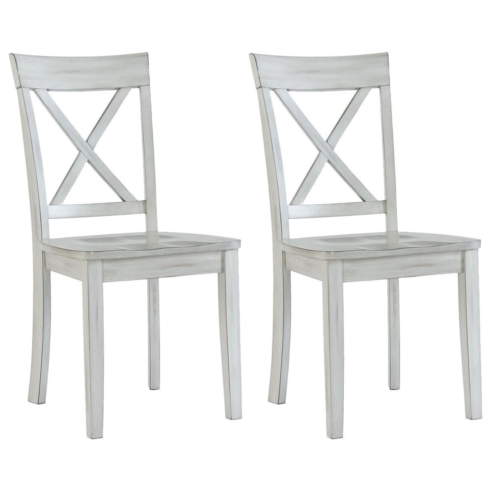 Boraam Industries Jamestown Side Chair in Antique White (Set of 2), , large